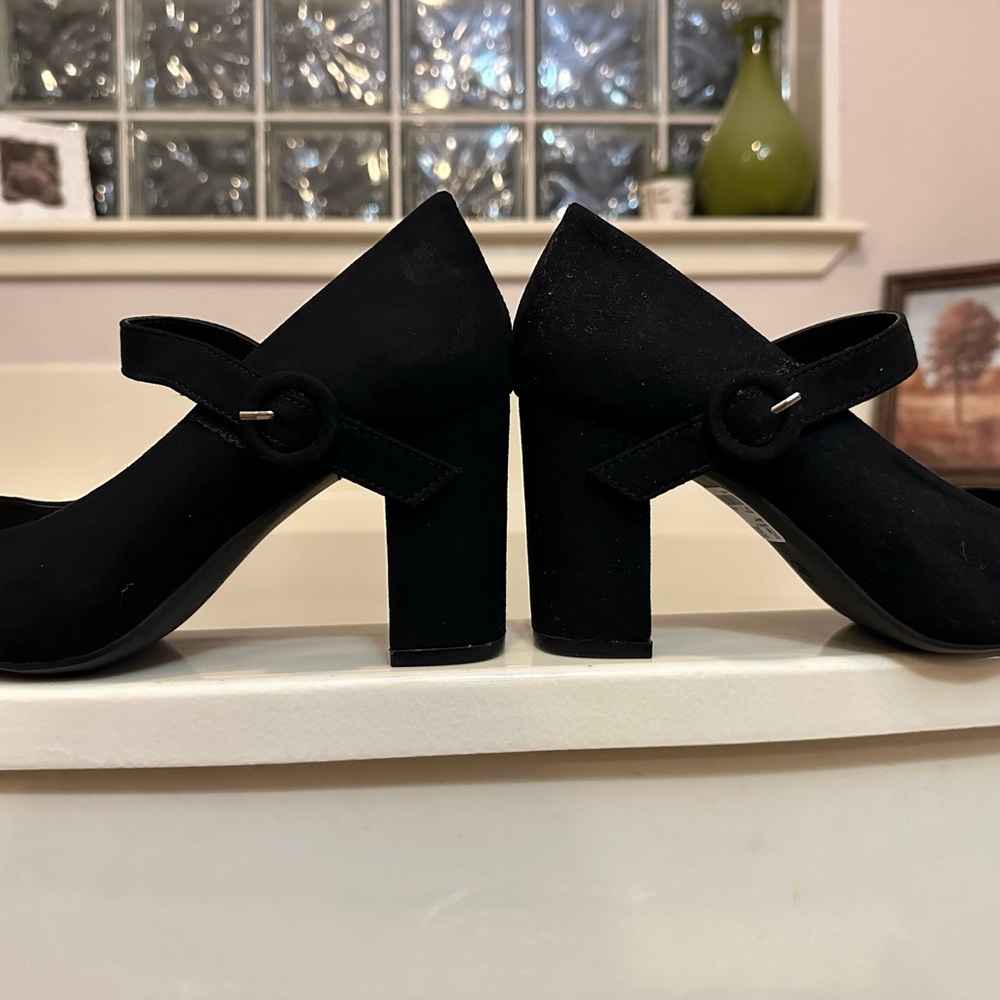 Black Suede Mary Jane’s